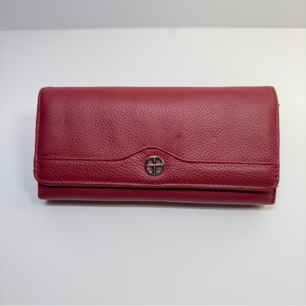 GIANI BERNINI Pebble Leather Receipt Wallet